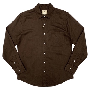 夏季透气棉麻衬衫男亚麻棉混纺日系复古欧美简约长袖宽松休闲衬衣