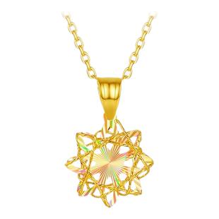 周六福18K金吊坠女星星吊坠AU750多彩金时尚女神节礼物送女友