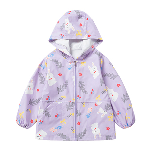 秋冬季女童羽绒服罩衣儿童防水罩衫薄款洋气小孩吃饭画画宝宝护衣