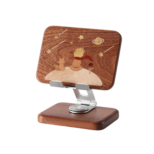 小王子实木手机支架平板创意卡通可爱桌面家用iPad支撑架木质手机座懒人床头可升降可旋转可折叠追剧直播