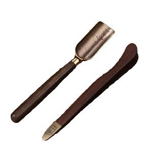 茶夹镊子茶勺黑檀木取茶器泡茶叶茶杯三件套功夫茶具用品大全配件