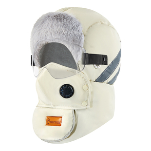 防寒面罩雷锋帽棉帽子男款电动车防风帽加厚骑车保暖东北围脖一体