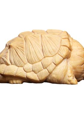 天然小叶黄杨苏卡达陆龟摆件