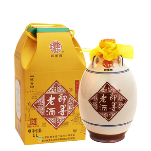 即墨老酒经典十年陈酿坛装黄酒1L礼盒装甜型即墨黄酒送礼