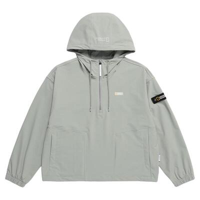 国家地理阿克隆户外休闲运动半拉链款套头连帽春秋外套上衣女款