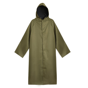 男女长款雨衣连体带袖帆布成人87加大加厚雨披全身分体骑行雨服