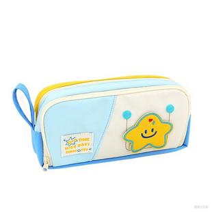 女生2025新款小星星撞色贴片笔袋初中学生大容量笔盒女孩多巴胺高颜值小学生文具盒可拆卸多功能儿童铅笔袋