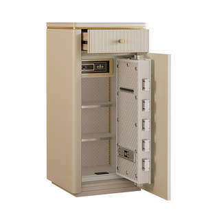 虎牌床头保险柜家用2026新款隐藏式防盗保险箱五斗柜106cm高小型家庭抽屉大容量隐形指纹密码220斤搬不走柜子