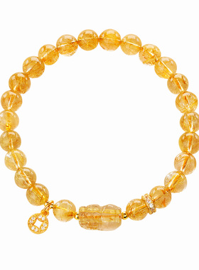 母亲节礼物巴西天然金发晶手串