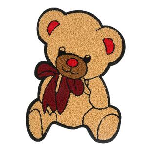 卡通小熊刺绣布贴羊羔毛衣服外套卫衣贴布贴花大号手缝毛绒补丁贴