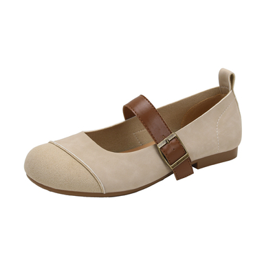 软底软面~一字扣玛丽珍单鞋女