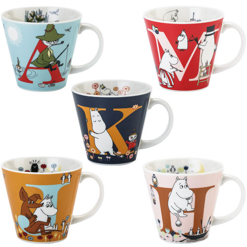【自营】Moomin姆明英文字母水杯日本进口杯亚美咖啡杯陶瓷马克杯