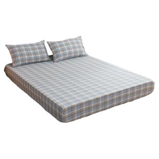 色织水洗棉全棉加高床笠学生宿舍单人床0.9m0双人床180x200x220cm