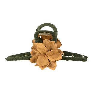 花朵抓夹女气质发量多后脑勺盘发大号鲨鱼夹头花玫瑰发夹夹子头饰