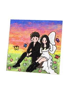 装饰画数字油画定制新婚礼物