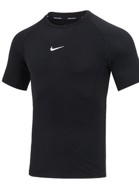 耐克NIKE男子运动套装健身训练跑步紧身短袖T恤衫长裤短裤三件套
