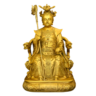 纯黄铜玉帝王母神像玉皇大帝王母娘娘家用佛堂供奉佛像铜像家居品