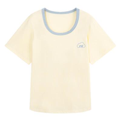 YUZI鱼子凉感正肩U领T恤清凉吸汗