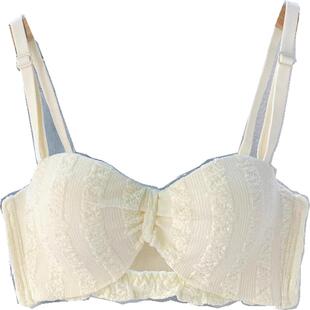 半杯白色内衣女防滑无肩带小胸聚拢显大新款2021爆款少女文胸罩夏