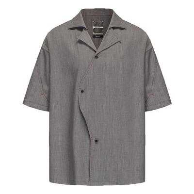 TIRESSERUTXET鱼鳍领短袖衬衫