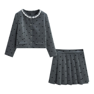 IEF/爱依服【微胖】套装2025秋冬新款大码女装显瘦外套短裙两件套