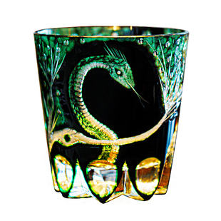 巳巳如意~大师级江户切子水晶威士忌酒杯高端手工刻花蛇年礼物杯