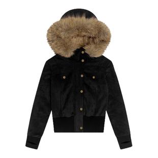 FDR官方店 巨好看仿麂皮毛毛厚外套女秋冬季座山雕可拆卸毛领夹克