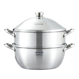 九阳304不锈钢蒸锅2026新款家用煮炖三层大容量燃气灶电磁炉专用