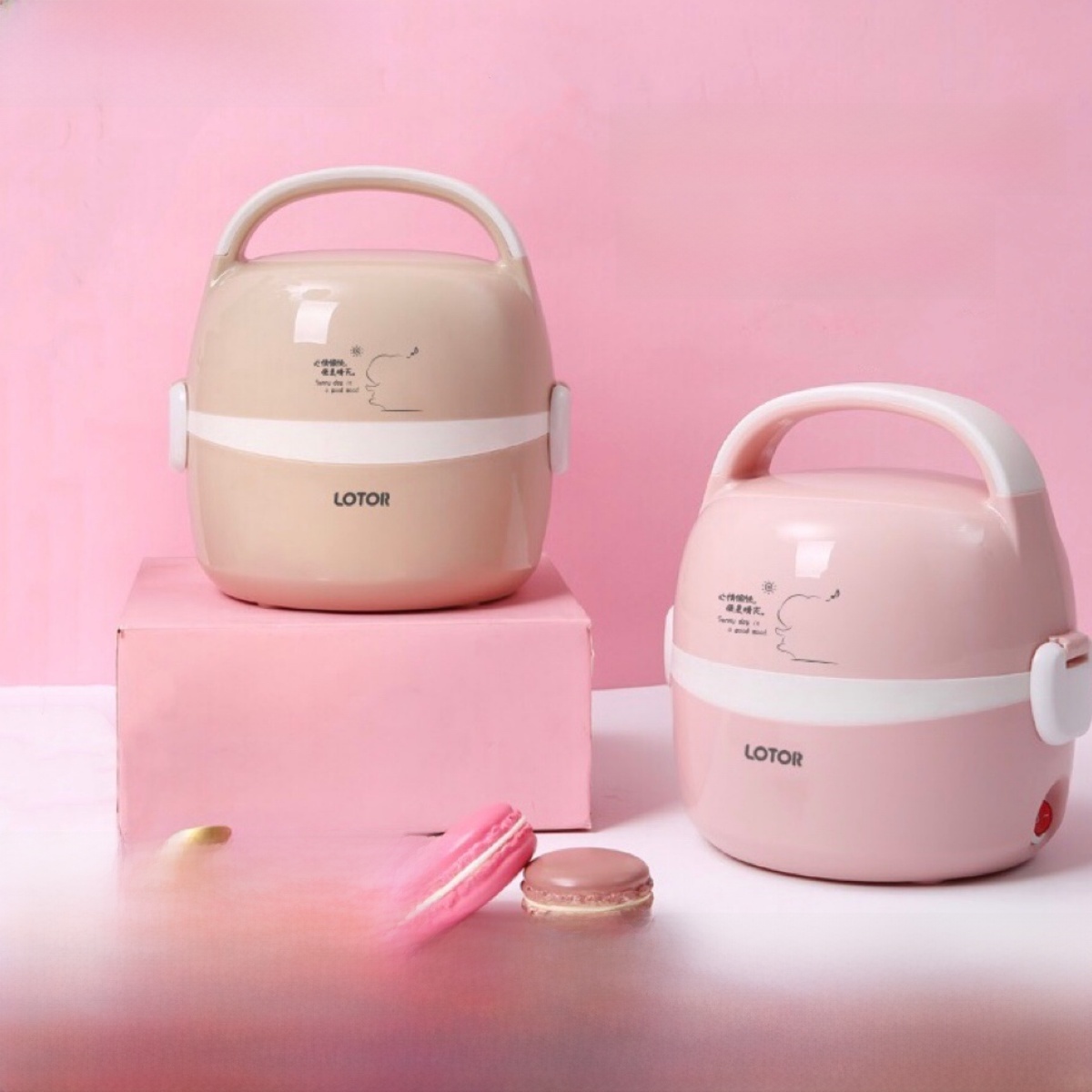 迷你家用电火锅多功能Lotor电煮锅防水小碗熊电饭盒热饭小电锅