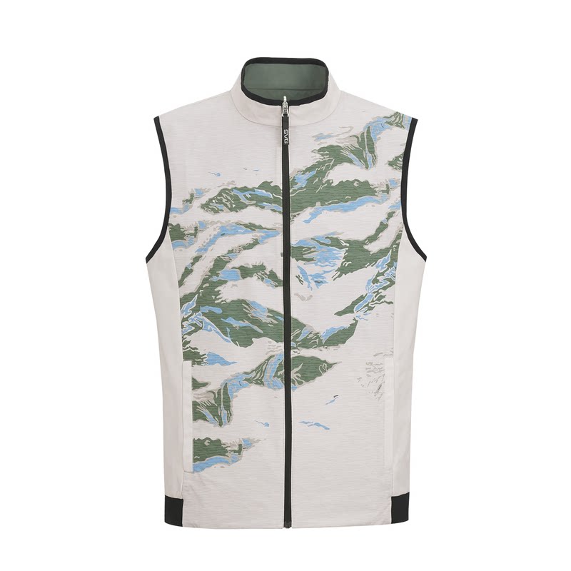 【双面穿】svg高尔夫26春夏新款男士印花马甲拉链立领运动背心男