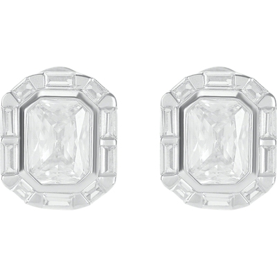 【秒杀】NUMBERING 女银色金属方晶锆石耳钉