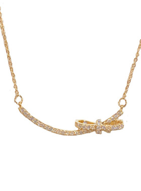 日韩百搭锆石蝴蝶结锁骨链