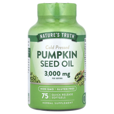 Nature's Truth,南瓜籽油，冷榨，75 粒速释软胶囊（每粒软胶囊 1