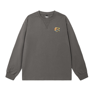 班尼路SK系列休闲长袖t恤男重磅美式倒三角秋季男款圆领打底衫LF