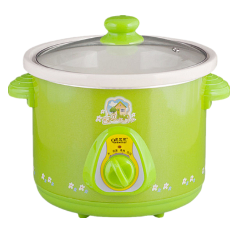 泉尔思电炖锅白瓷绿色宝贝汤粥煲自动BB煲煮粥锅1.5L-4.5L电炖锅