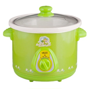 泉尔思电炖锅白瓷绿色宝贝汤粥煲自动BB煲煮粥锅1.5L-4.5L电炖锅