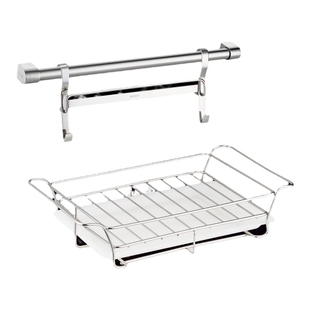 摩恩厨房置物架304不锈钢壁挂厨房五金挂件套装厨具挂架厨房挂杆