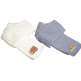 织围巾粗毛线手工diy编织围脖材料包男情侣礼物女朋友手织送男友