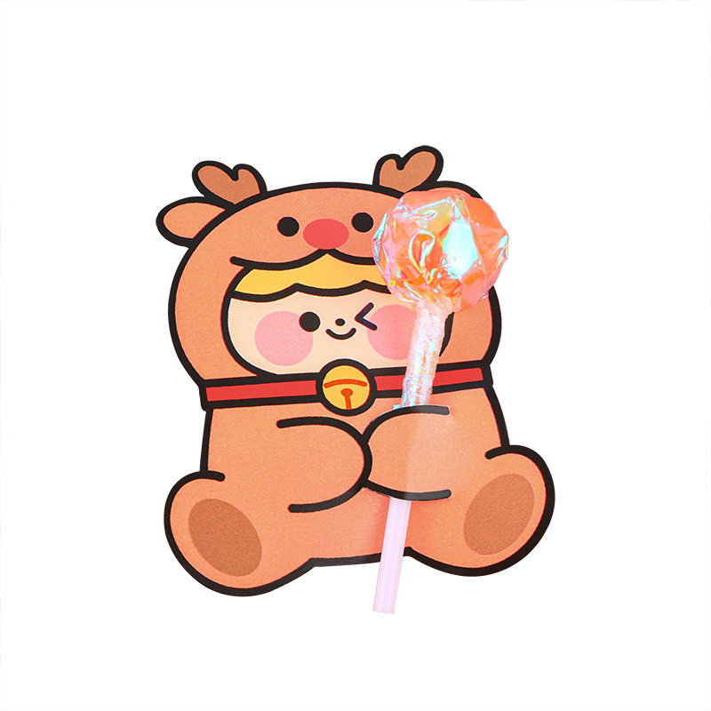 儿童圣诞节棒棒糖卡留言装饰贺卡