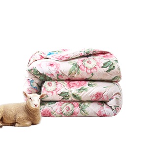 富安娜澳洲进口100纯羊毛被抗菌被子冬被加厚保暖被芯阳光卷毛被