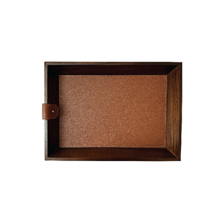 如是托盘胡桃木荔枝皮纹斜边托盘下午茶零食桌面收纳托盘礼品礼物