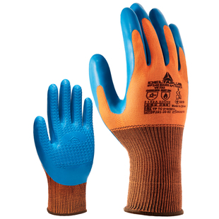 代尔塔新型乳胶涂层工作手套工作劳保工地防水耐磨防滑男浸胶工厂