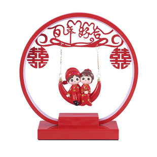 结婚长明灯新婚庆台灯婚房装饰床头灯陪嫁送新人礼物红色一对喜灯