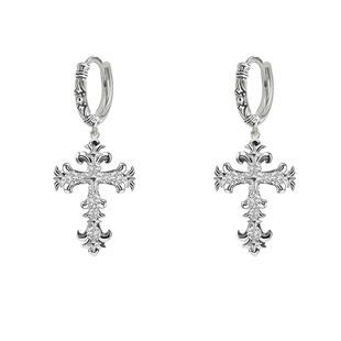 MASW麻秀原创设计神圣契约系列甜酷十字锆石耳扣嘻哈朋克风耳环潮