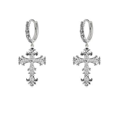 MASW麻秀嘻哈朋克风十字架耳环