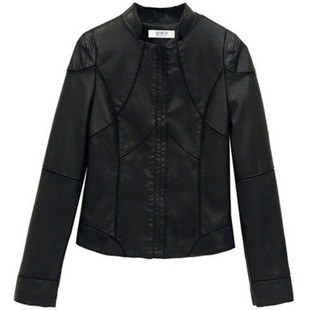 【加棉/薄款】皮衣女短款修身立领拼接时尚外套2026新款款女装