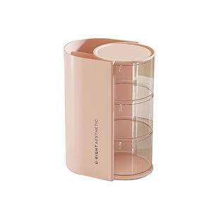 发饰收纳盒女孩发绳发夹旋转整理盒多层分格放发箍梳子饰品防尘盒