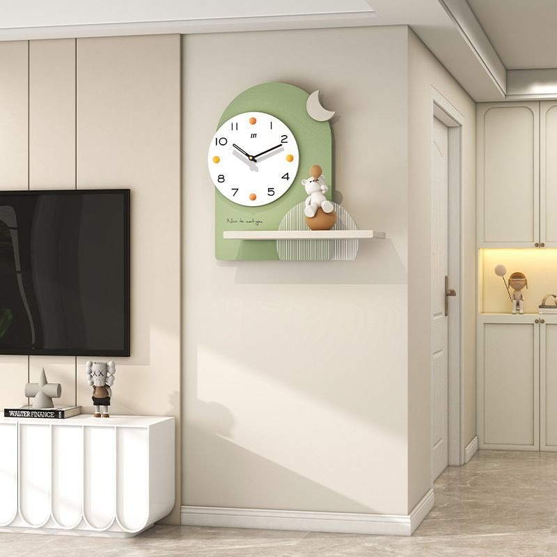 钟表客厅家用挂钟高级感现代时尚创意餐厅静音装饰时钟奶油风挂墙