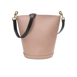 【自营】MARNIDepot Bucket系列复古粉十字纹牛皮水桶包单肩包