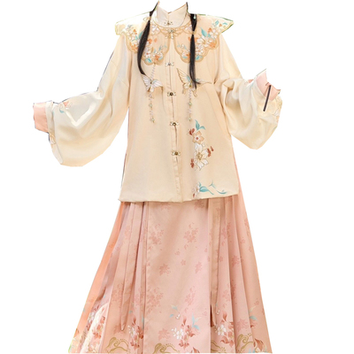 出租拍照超仙立领齐腰马面裙套装